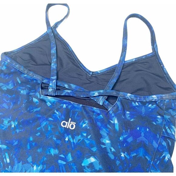 ALO Yoga Lure Long Bra Tank Top Kaleidoscope Print - Picture 6 of 9